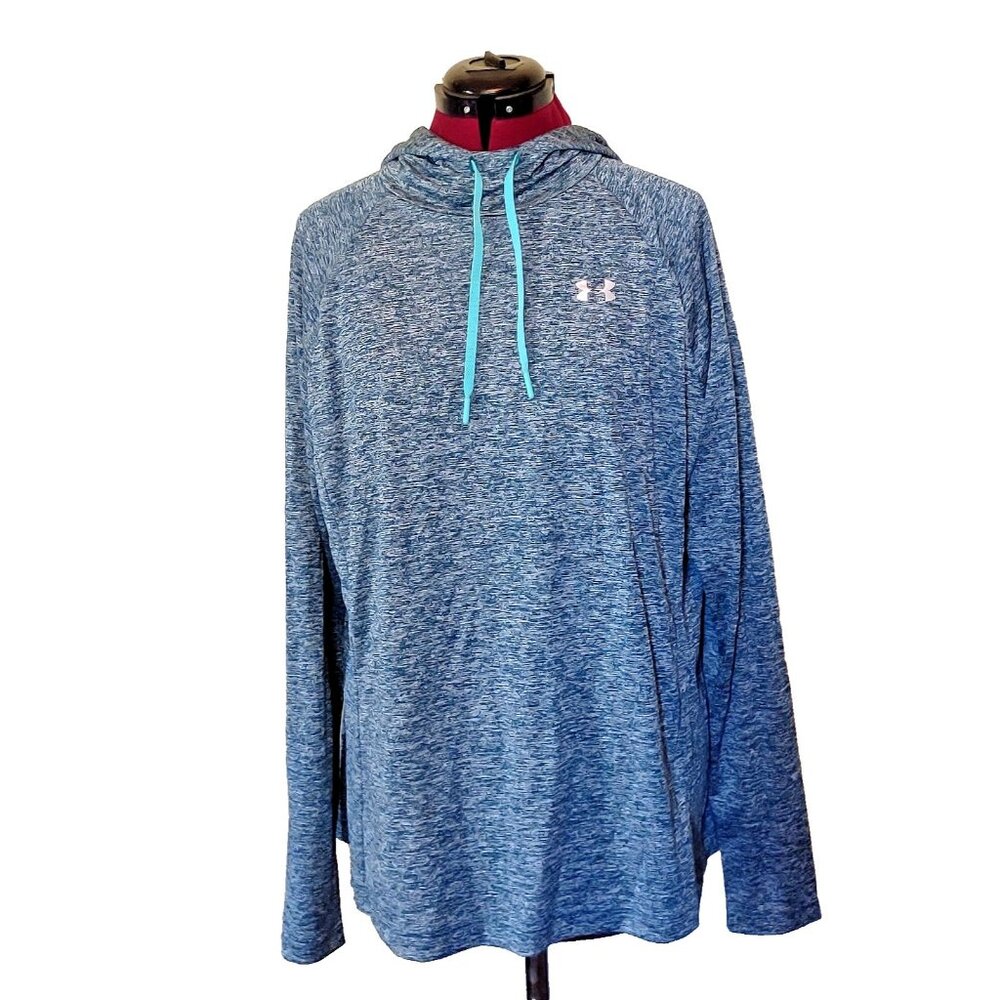 Under Armour HeatGear Women’s Hoodie Size XL Loose Fit Logo Heathered Teal